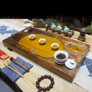 牛氣沖天胡桃木茶盤_66*33-DoubleBear