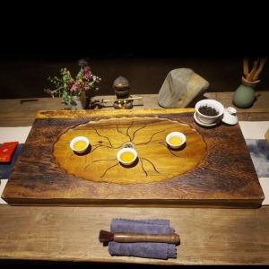 和和美美手工胡桃木茶盤_66*33-DoubleBear