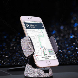 兩用出風口鑲鑽吸​​盤手機支架-DoubleBear