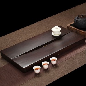 臨江碧黑檀實木加厚茶盤_60*30-DoubleBear