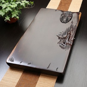 黑檀枯木逢春加厚茶盤_68*35-DoubleBear