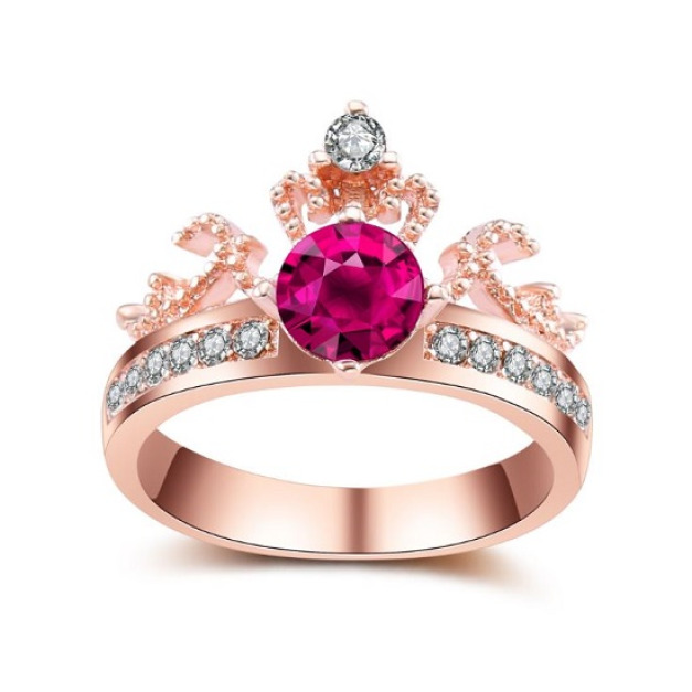 歐美皇冠合金鑲鑽戒指-DoubleBear