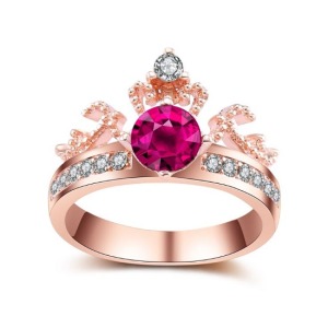 歐美皇冠合金鑲鑽戒指-DoubleBear