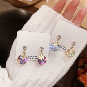 韓星最愛雪花水晶耳環-DoubleBear