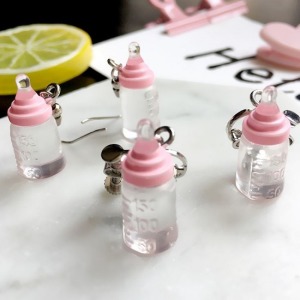 小清新仿真可愛奶瓶耳環-DoubleBear