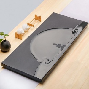 菩提噴砂工藝烏金石茶盤_60*30-DoubleBear