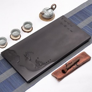 心若蓮花佛緣烏金石茶盤_60*30-DoubleBear