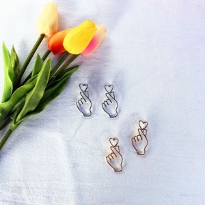手作愛心鏤空耳環 DoubleBear