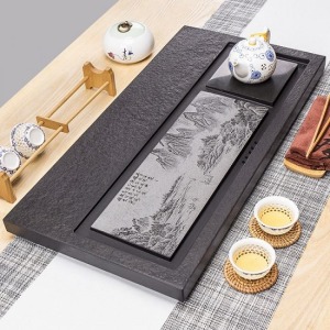 大師山水畫烏金石茶盤_60*30-DoubleBear