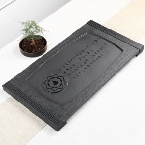 蓮花禪意烏金石茶盤_68*37-DoubleBear