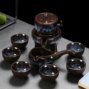 沙金半自動哥窯陶瓷茶具-DoubleBear