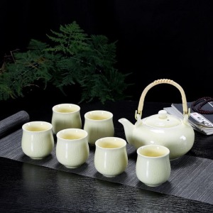 哥窯日式提梁壺7頭茶具-DoubleBear