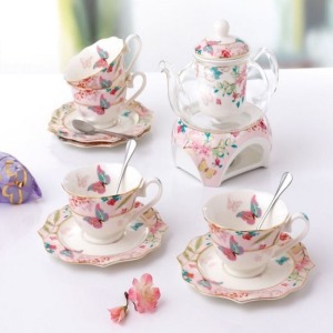 歐式翩翩飛舞蝴蝶茶具組-DoubleBear