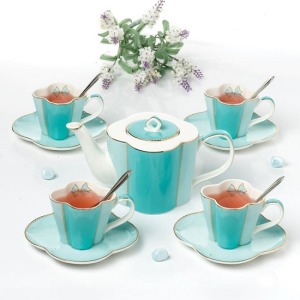 豪華歐式金邊幸運草茶具-DoubleBear