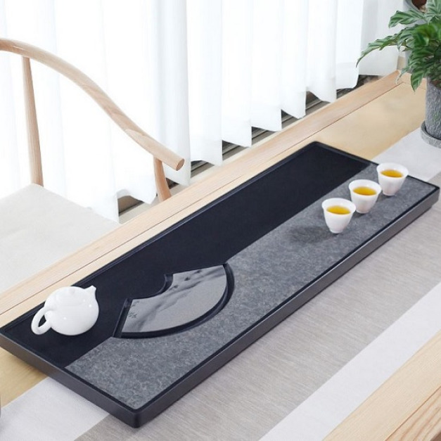 羽扇綸巾烏金石茶盤_60*30-DoubleBear