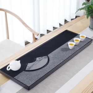 羽扇綸巾烏金石茶盤_60*30-DoubleBear