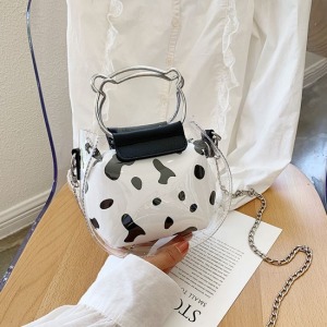 牛牛紋熊耳把子母透明果凍包-DoubleBear