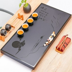 海納百川烏金石茶盤_70*35-DoubleBear