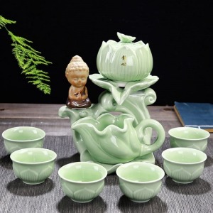 小佛祖靜心蓮荷半自動青瓷茶組-DoubleBear
