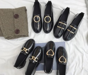 正統英倫風金屬釦樂福鞋-DoubleBear