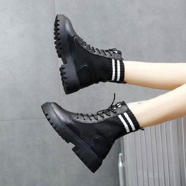 假鞋襪優質皮馬汀靴-DoubleBear