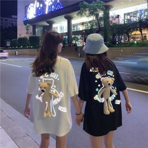 閨蜜反光立體熊熊短T-DoubleBear