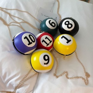 趣味撞球圓形鍊條包-DoubleBear