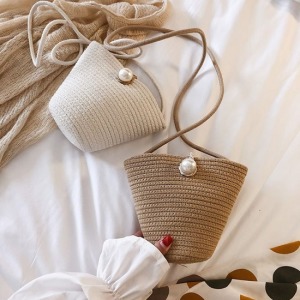 森林系編織水桶包-DoubleBear