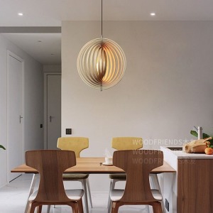 丹麥潘頓月亮實木餐桌吊燈_40CM-DoubleBear