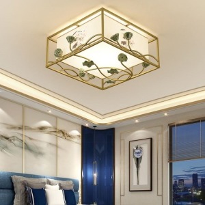 新中式荷花鏤空方形吸頂燈_60CM-DoubleBear