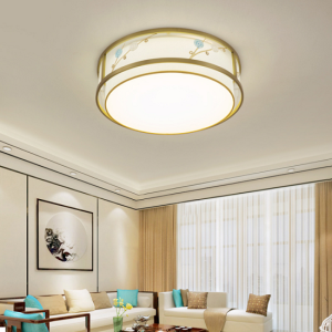 古韻布藝拉絲印花三色變光LED吸頂燈_35CM-DoubleBear