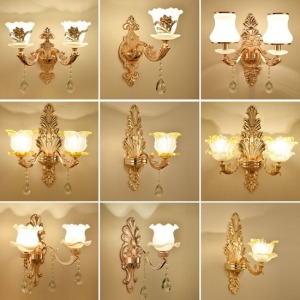 歐式多款水晶吊墜走道雙頭壁燈-DoubleBear