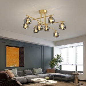 北歐防腐全銅錯綜分子8頭吊燈-DoubleBear