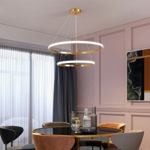 北歐別墅雙環全銅設計吊燈-DoubleBear