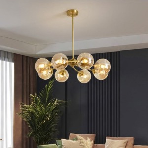 北歐防腐全銅分子8頭吊燈-DoubleBear