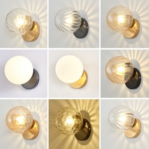 新款簡約圓球玻璃壁燈-DoubleBear