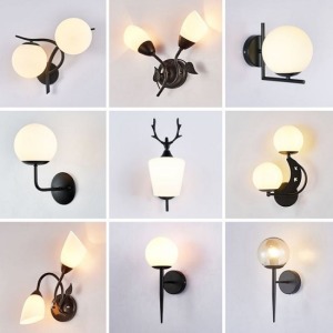 北歐風噴漆黑鐵藝壁燈-DoubleBear