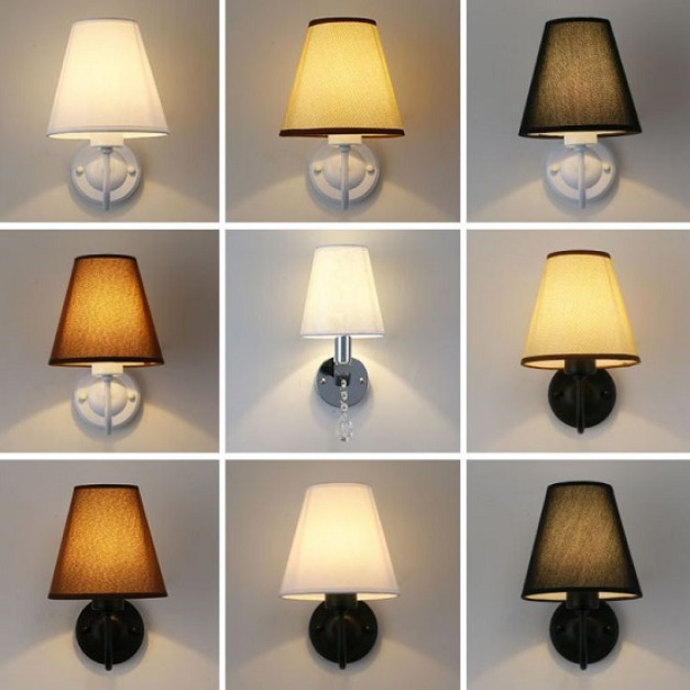 花紋布織質感美式壁燈-DoubleBear