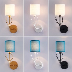 美式鹿角布藝三色光壁燈-DoubleBear