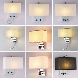 智能充電插座布藝壁燈-DoubleBear