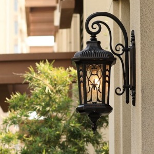 倒掛拉絲窗花復古防水壁燈-DoubleBear