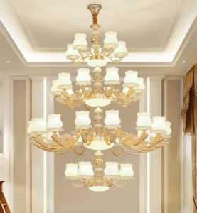 花杯形三色變光水晶吊燈-DoubleBear