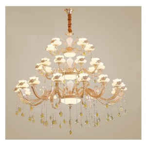 精美秀氣三色變光水晶吊燈-DoubleBear