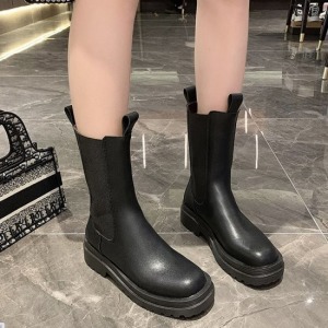 切爾西厚底鬆緊煙筒長靴-DoubleBear