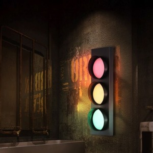 復古工業風紅綠燈遙控壁燈-DoubleBear