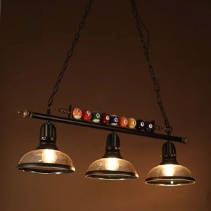 懷舊工業風撞球玻璃燈罩吊燈-DoubleBear