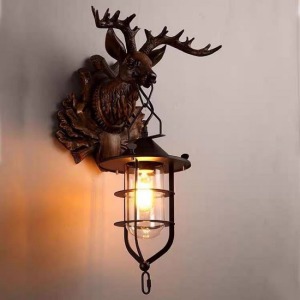 美式工業風鐵藝鹿角壁燈-DoubleBear