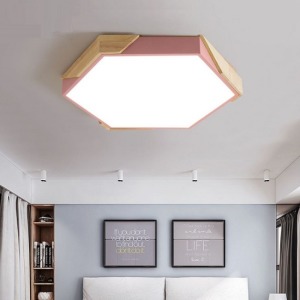 繽紛原木六角形無極調光吸頂燈-DoubleBear