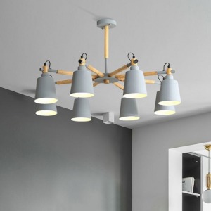 北歐撞色原木三色變光吊燈-DoubleBear