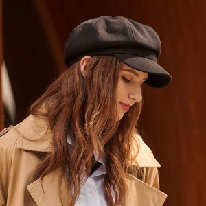 英倫風八角毛呢貝雷帽-DoubleBear